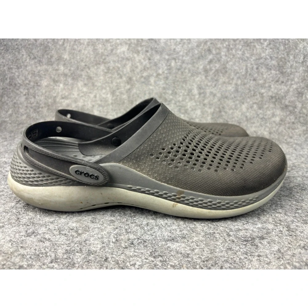Crocs LiteRide Clogs Mens Size 11 Gray Athletic Comfort Slip On Shoes